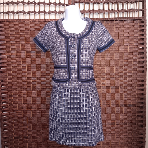 Banana Republc Navy and White Tweed Dress Set - Picture 1 of 2